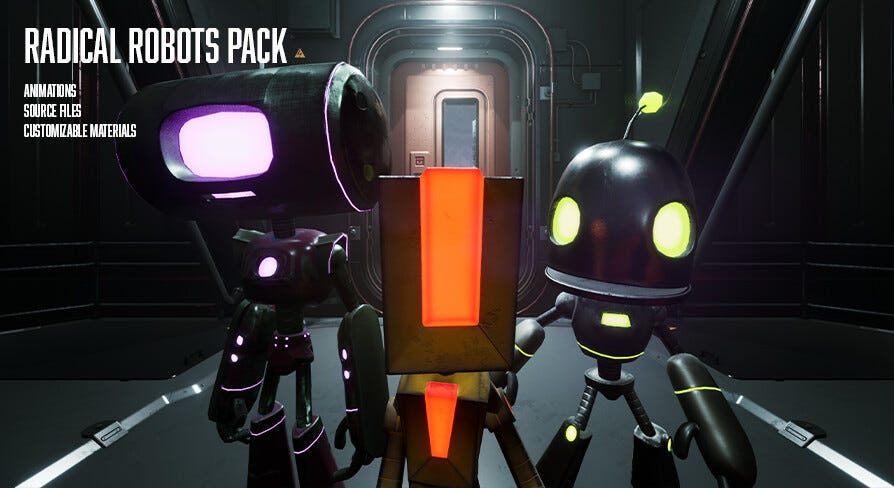 Robot Asset Packs On The Unreal Engine Marketplace | Radical Robots Pack 1,  2, & 3 | by Jose | TempoInteractive | Medium