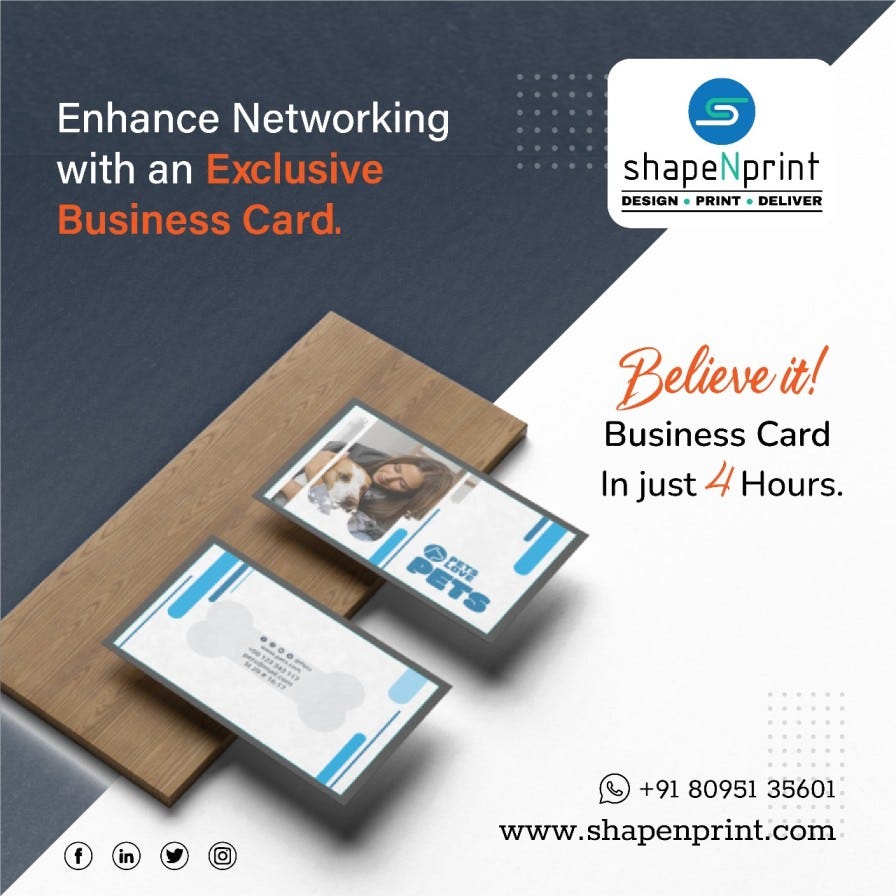 Business Card Design and Print shapeNprint Medium