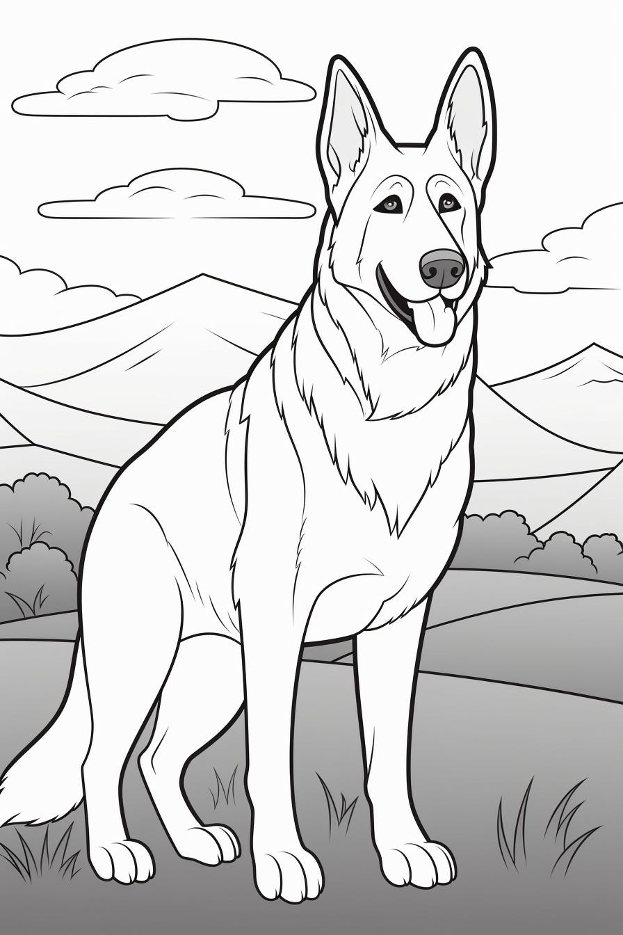 German Shepherd Coloring Page | Coloring Page for Kids - Storiespub ...