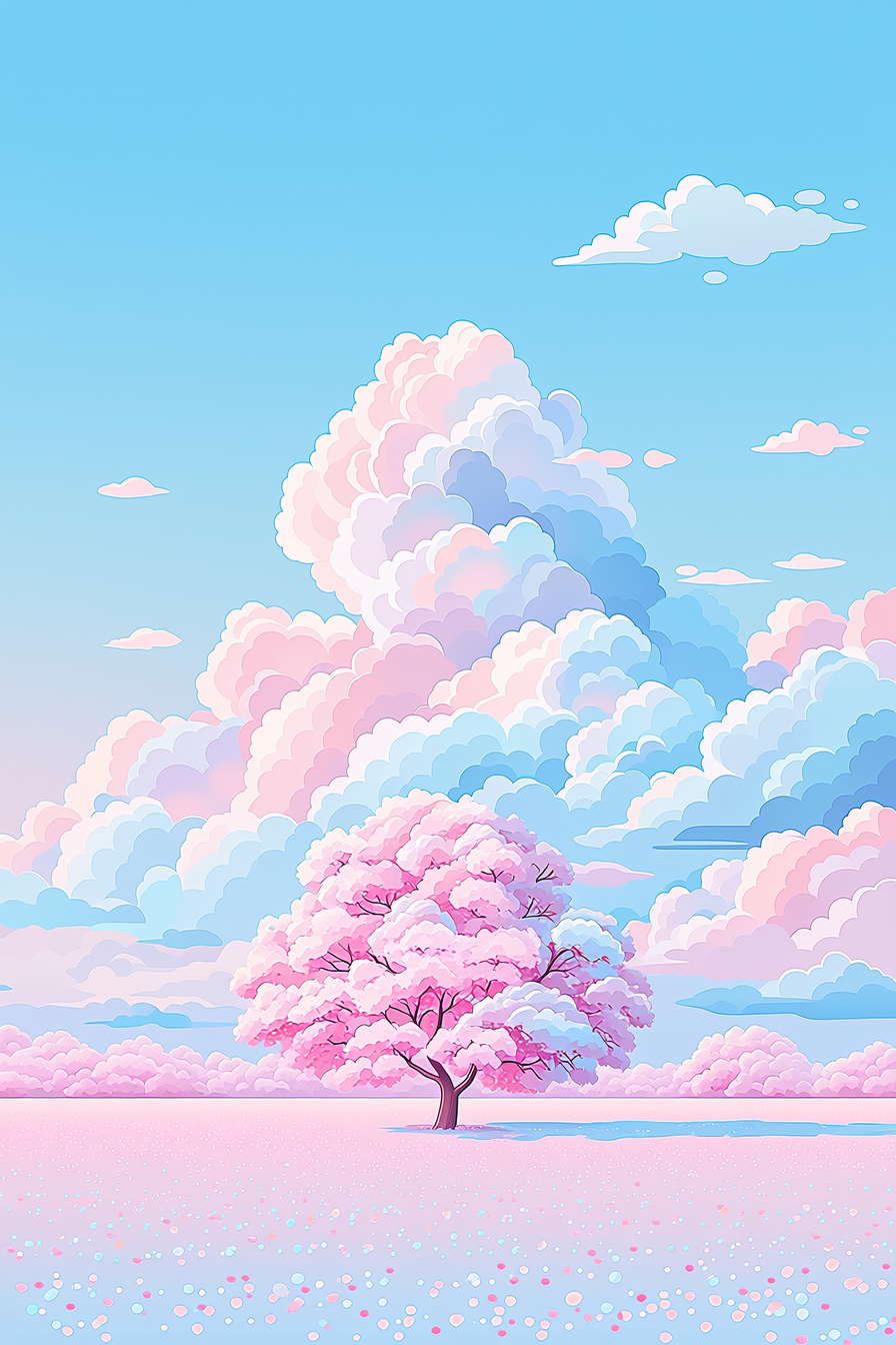 a tree image using profile code: vnhyso7 in Niji 7 — created by the author in Midjourney Niji 7