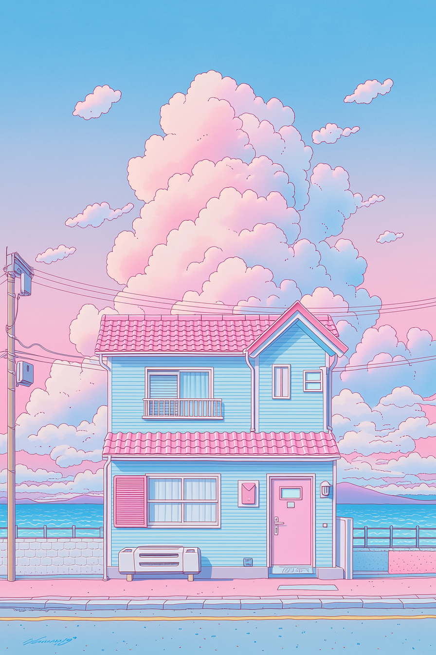 a house image using profile code: vnhyso7 in Niji 7 — created by the author in Midjourney Niji 7