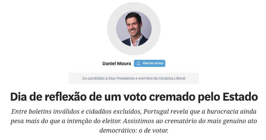 Dia de reflexão de um voto cremado pelo Estado