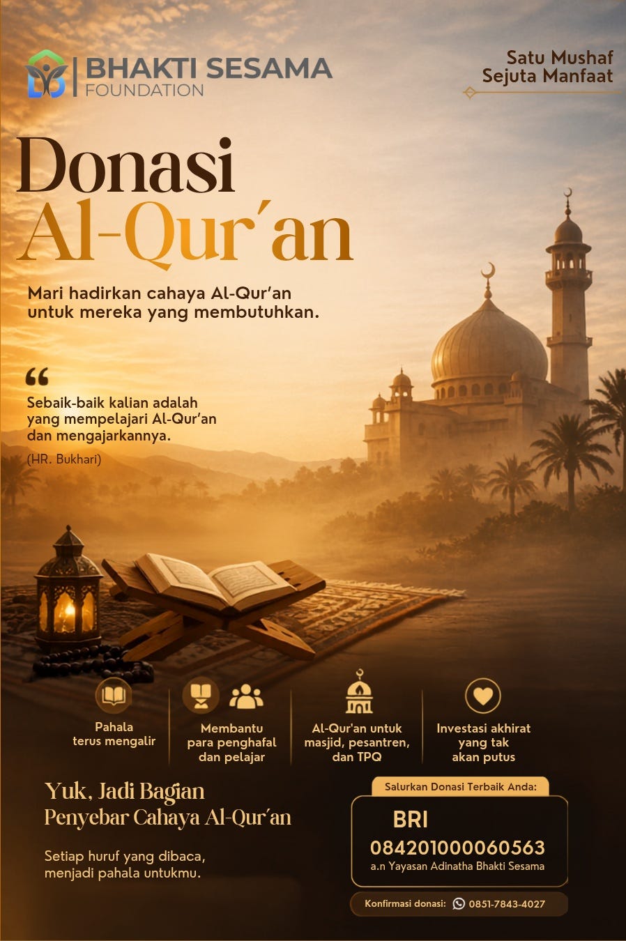 Donasi Al-Qur’an: Satu Mushaf, Sejuta Manfaat
