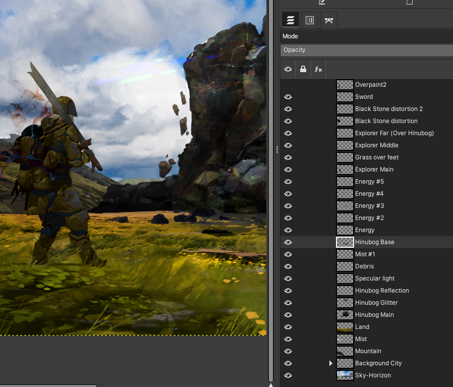Layers shown on the right.