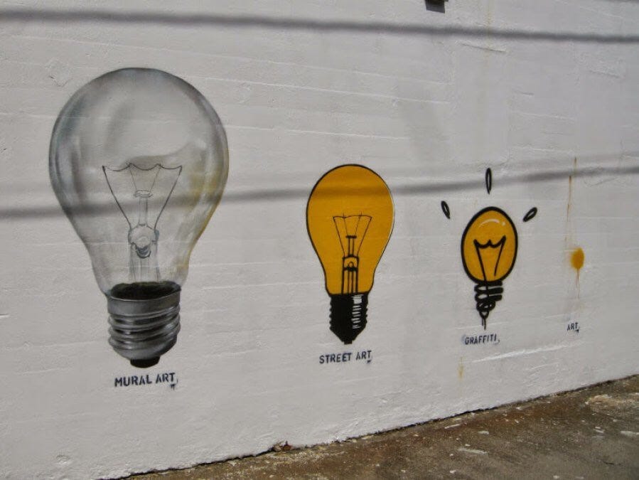 What is the difference between street art, mural, and graffiti? by Ruth Aquilani Medium