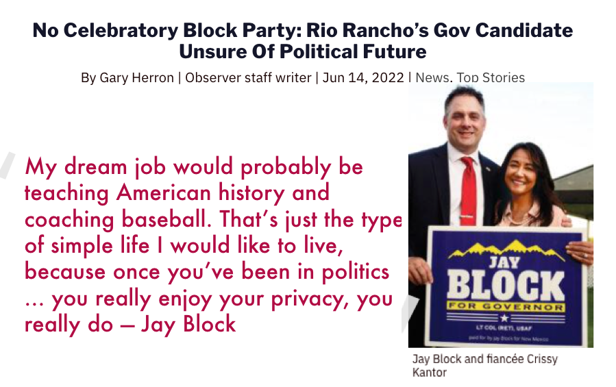 Is Crissy Kantor A Stalking Horse for RightWing New Mexico Pol Jay