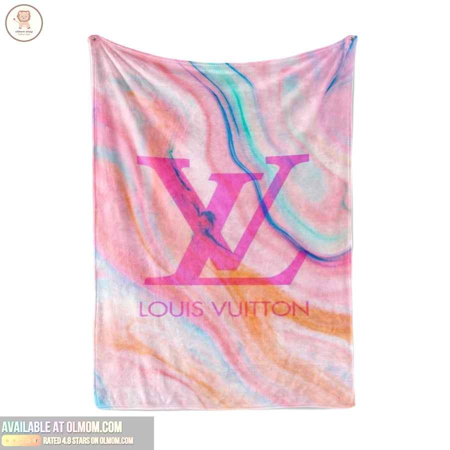 Louis Vuitton Colorful Logo Luxury Brand Premium Blanket Fleece Home
