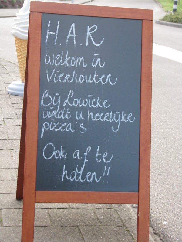 Dutch sign at English event