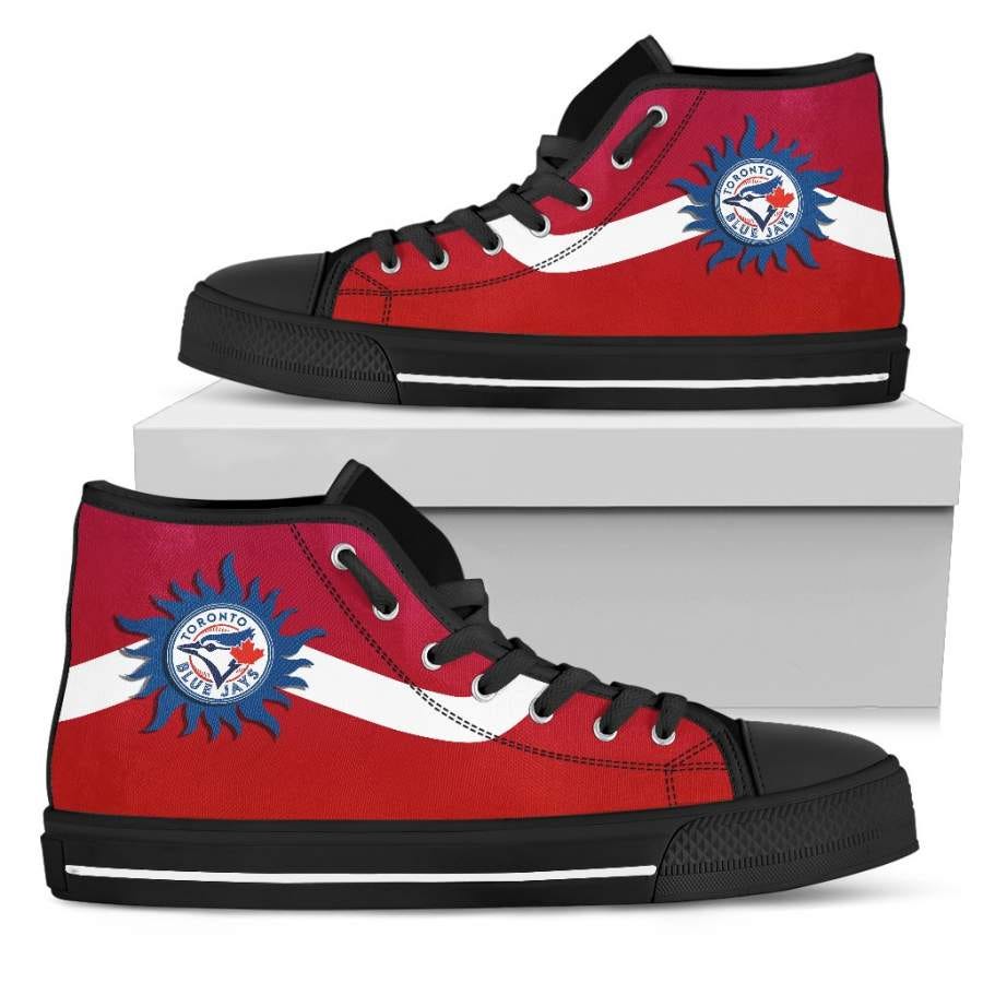 Simple Van Sun Flame Toronto Blue Jays High Top Shoes 2024 Style Design ...