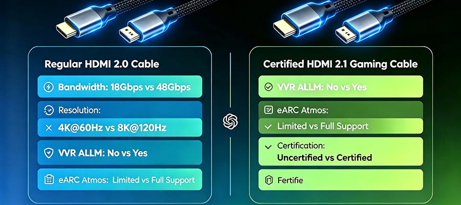 Certified HDMI 2.1 Cable for 8K 120Hz Gaming