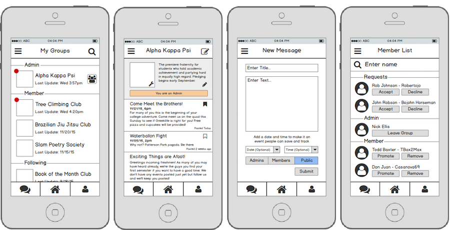 Low-fidelity prototype: (a) Web home interface; (b) Mobile login interface.