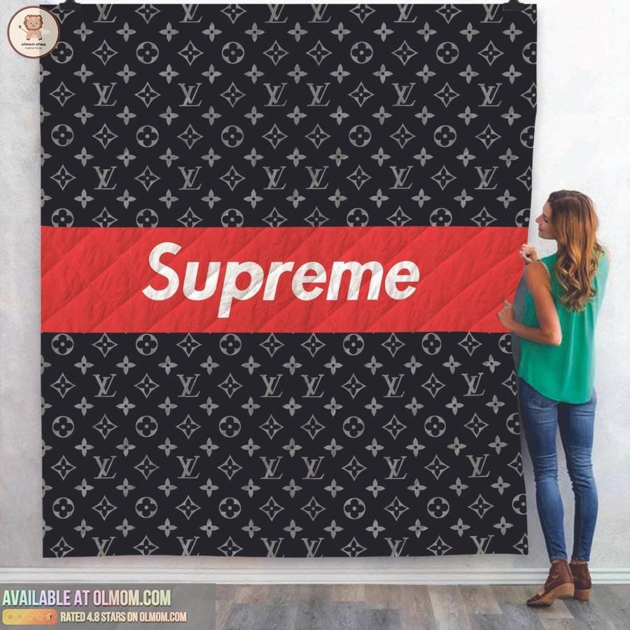 Louis Vuitton Supreme Grey Fashion Luxury Brand Premium Blanket Fleece Home  Decor, by son nguyen