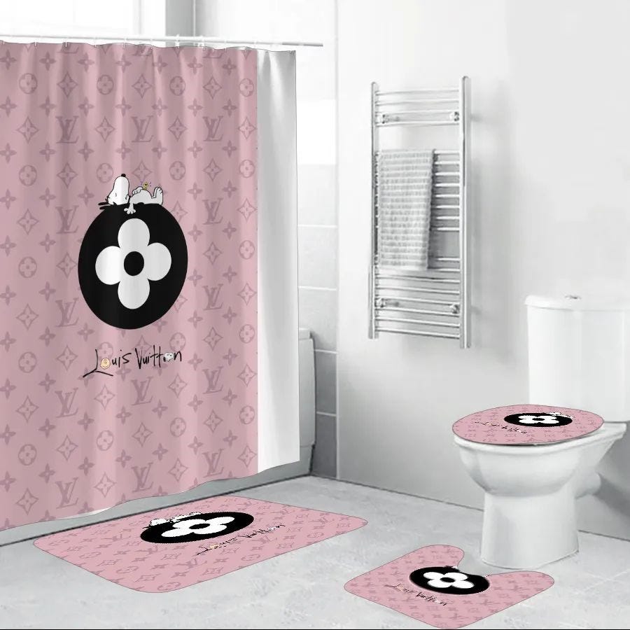 Louis Vuitton Snoopy Pinky Bathroom Set Home Decor Luxury Fashion