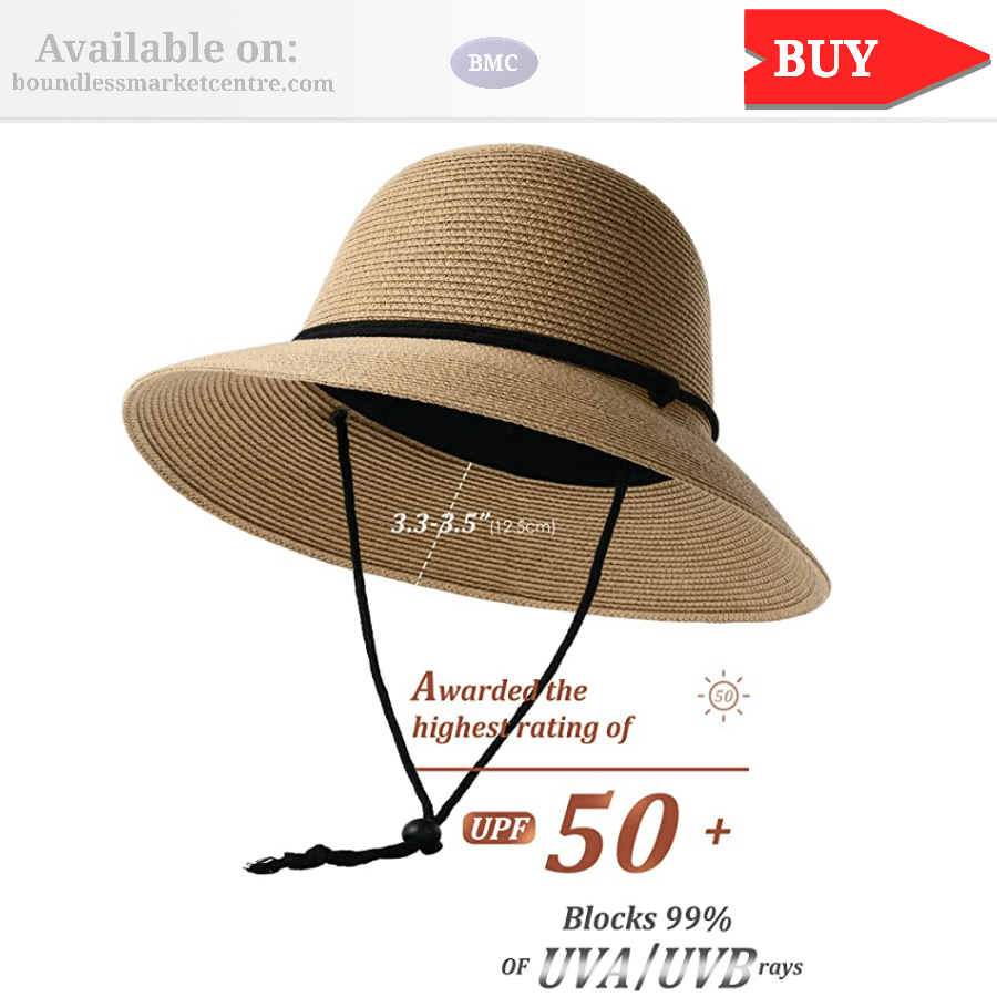 FURTALK Womens Wide Brim Sun Hat with Wind Lanyard UPF 50+ Summer