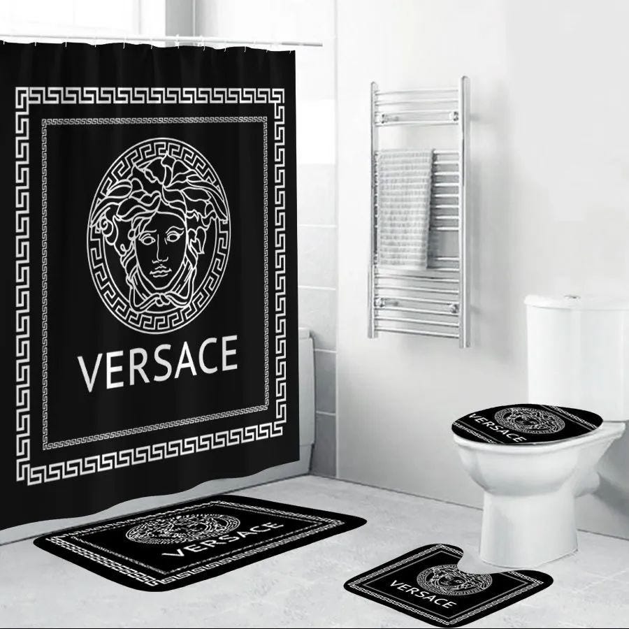 Versace Black Bathroom Set Hypebeast Home Decor Bath Mat Luxury Fashion
