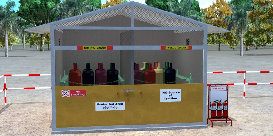 Handling and storing compressed gas cylinders