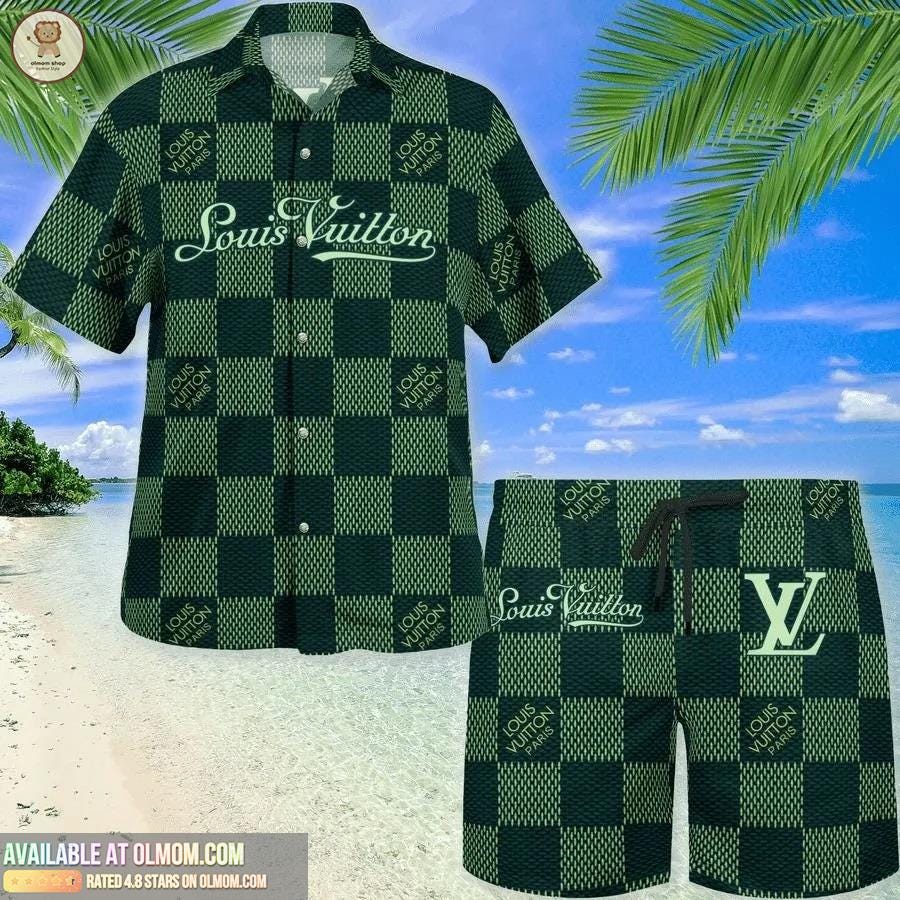 Louis Vuitton Parrot Hawaii Set Luxury Brand Fashion For Men in 2023