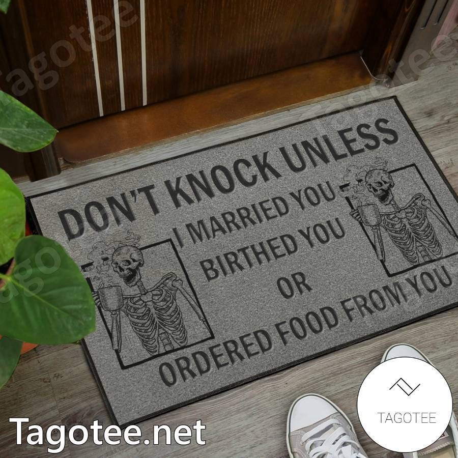 💀 Don’t Knock Unless… 💀 Skeleton Doormat — Hilarious & Spooky
