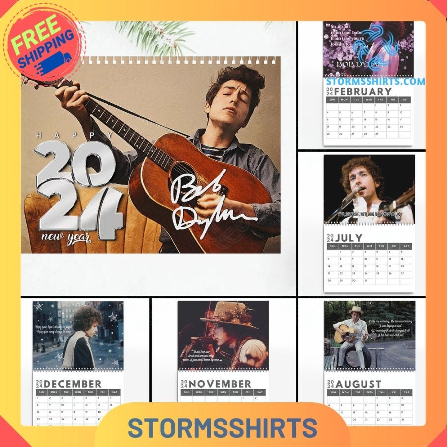 Bob Dylan 2024 Wall Hanging Calendar by Savichfaniyih Jan, 2024