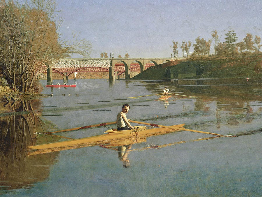 “Matt Schmitt in a single scull” (1871)