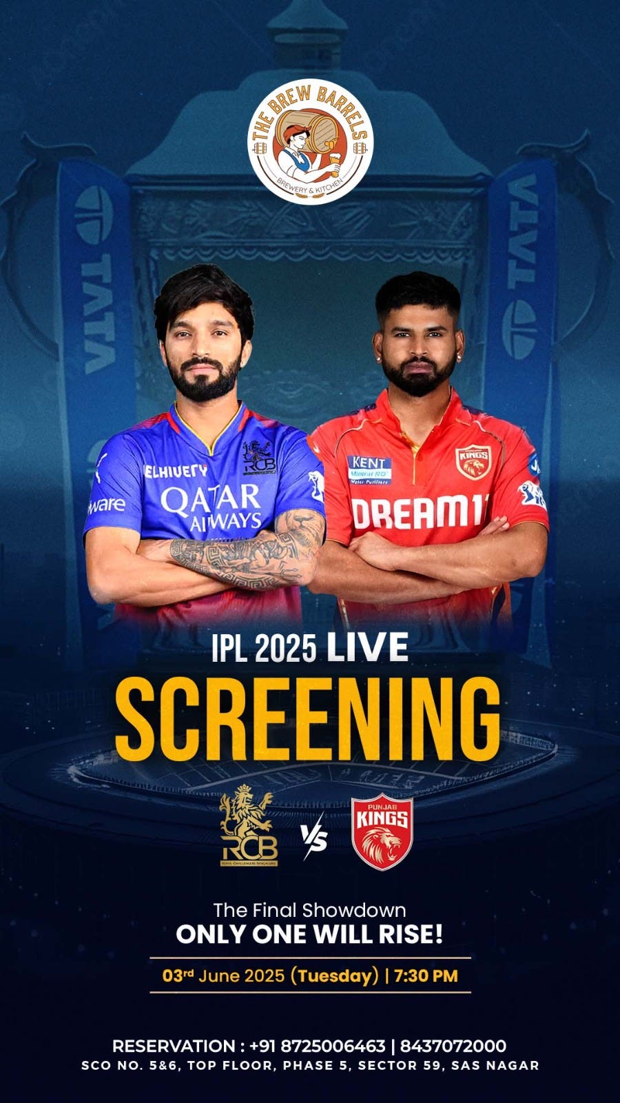 Experience IPL 2025 Final Live at The Brew Barrels — Where Cricket And Celebration Collide