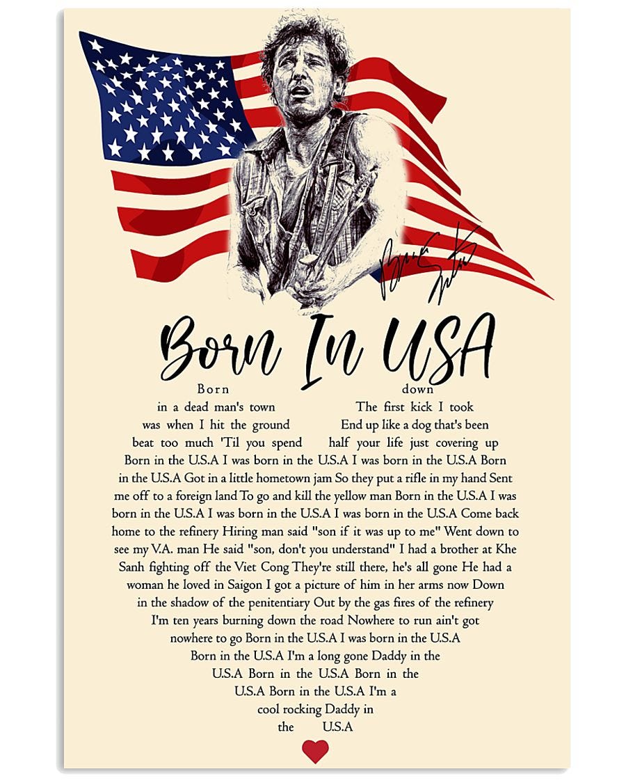 NEW Bruce springsteen born in the USA Lyrics poster | by NEW Fashion ...