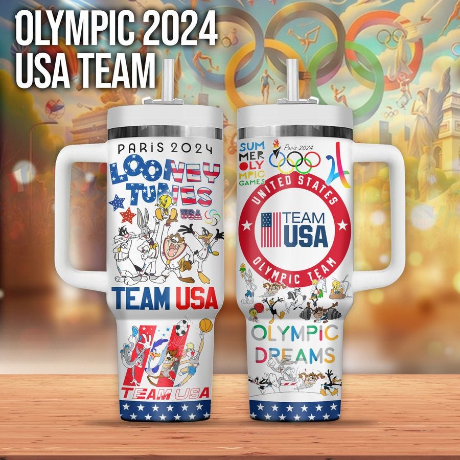 NEW Looney Tunes USA Olympics Paris 2024 Stanley Tumbler by Fashion