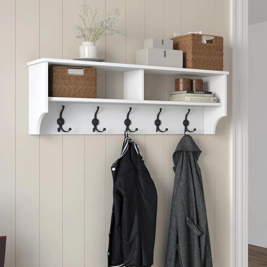 Shop Home Canvas Modern Design Coat Rack Wall Hanger White - Thehomecanvas  - Medium