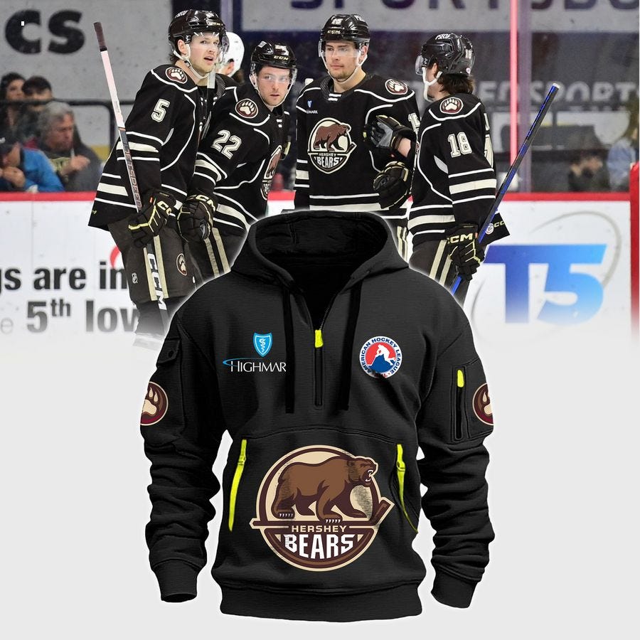 Hershey Bears Roster Half Zip Hoodie by Shirtnationhot May, 2024
