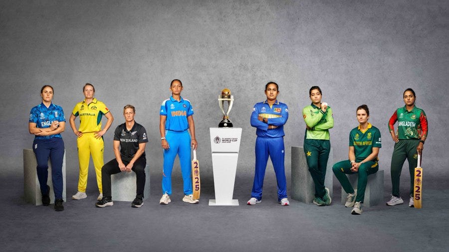 Team captains pose with the trophy ahead of the ICC Women’s Cricket World Cup 2025, Image from X