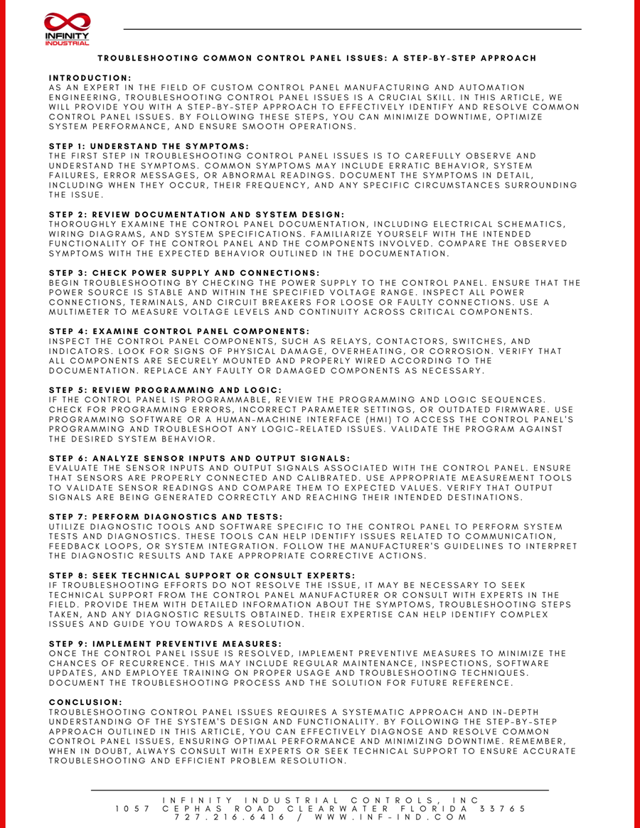 Control Panel Troubleshooting. Technology can be a hindrance or… by