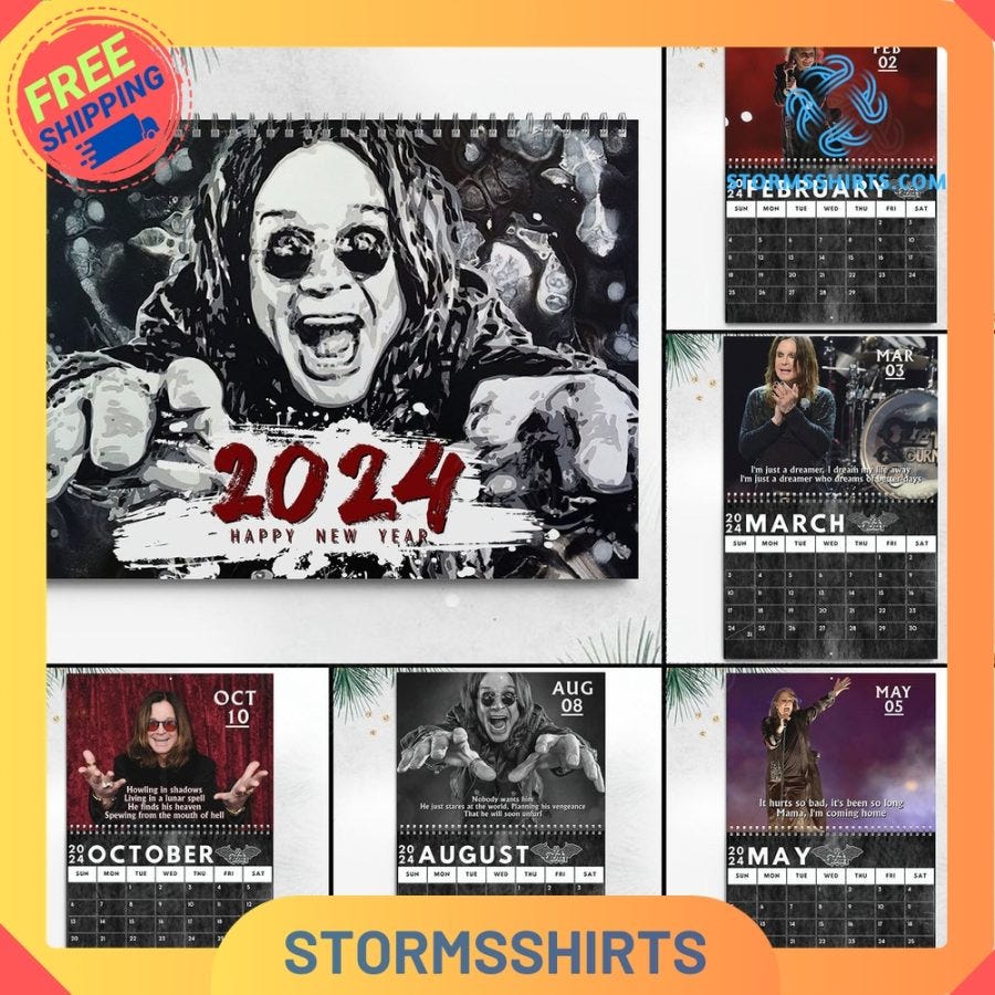 Ozzy Osbourne 2024 Wall Hanging Calendar by Savichfaniyih Jan, 2024