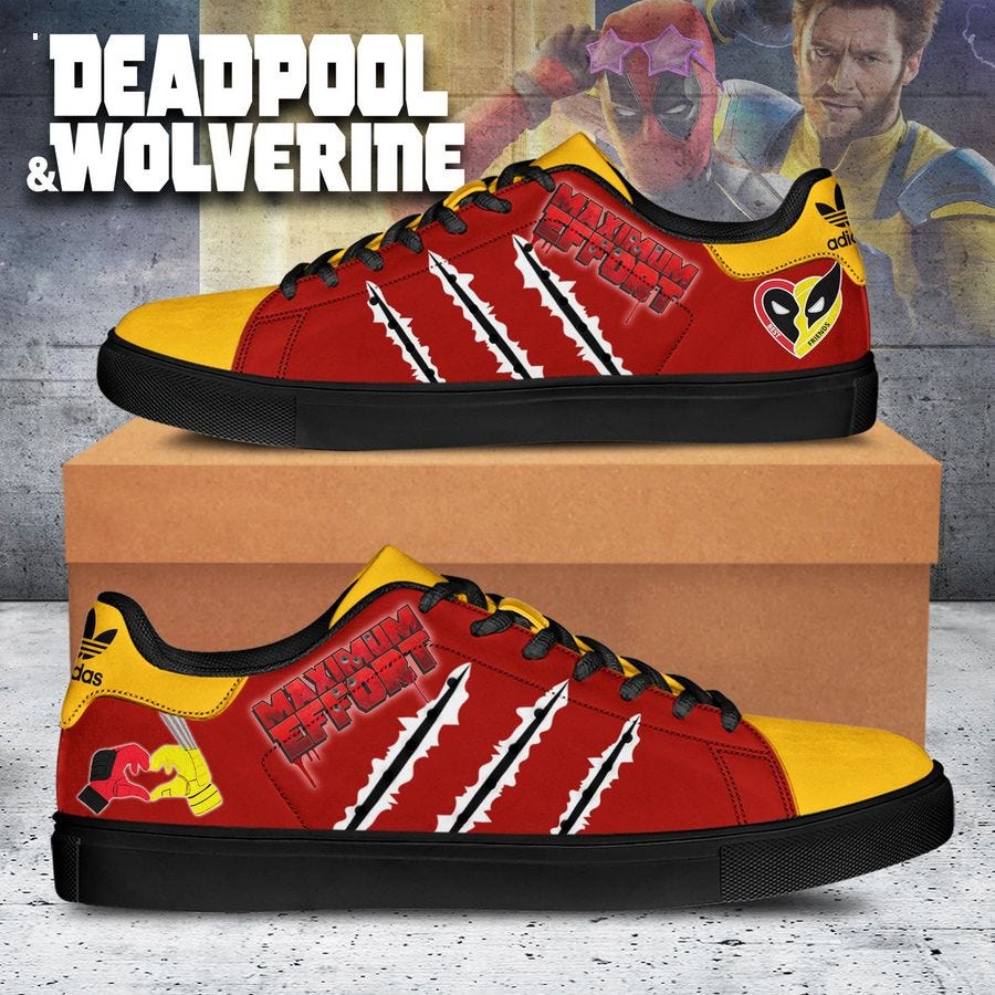 BEST Maximum Effort Deadpool and Wolverine Stan Smith Shoes