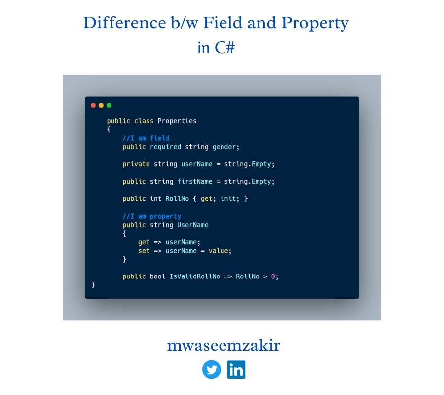 Pro EP 21 Difference b/w Field and Property in C by Muhammad
