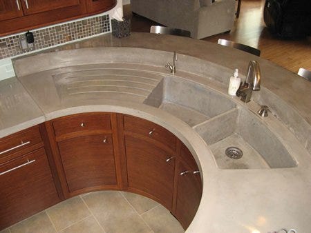 Concrete Drainboard Mold Combine  Concrete countertops, Concrete countertop  design, Countertop design