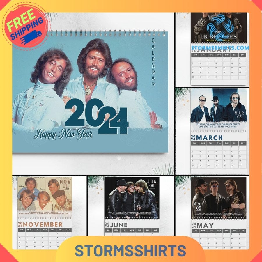 Bee Gees 2024 Wall Hanging Calendar by Seninacsepih Jan, 2024 Medium