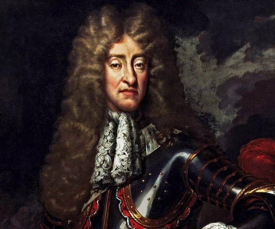 King James II flees the country. His short reign ended with the… by