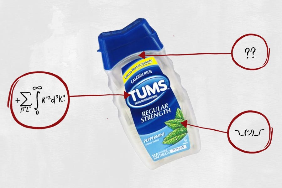 What’s in This? TUMS. All seven ingredients in this stomach… by Ian