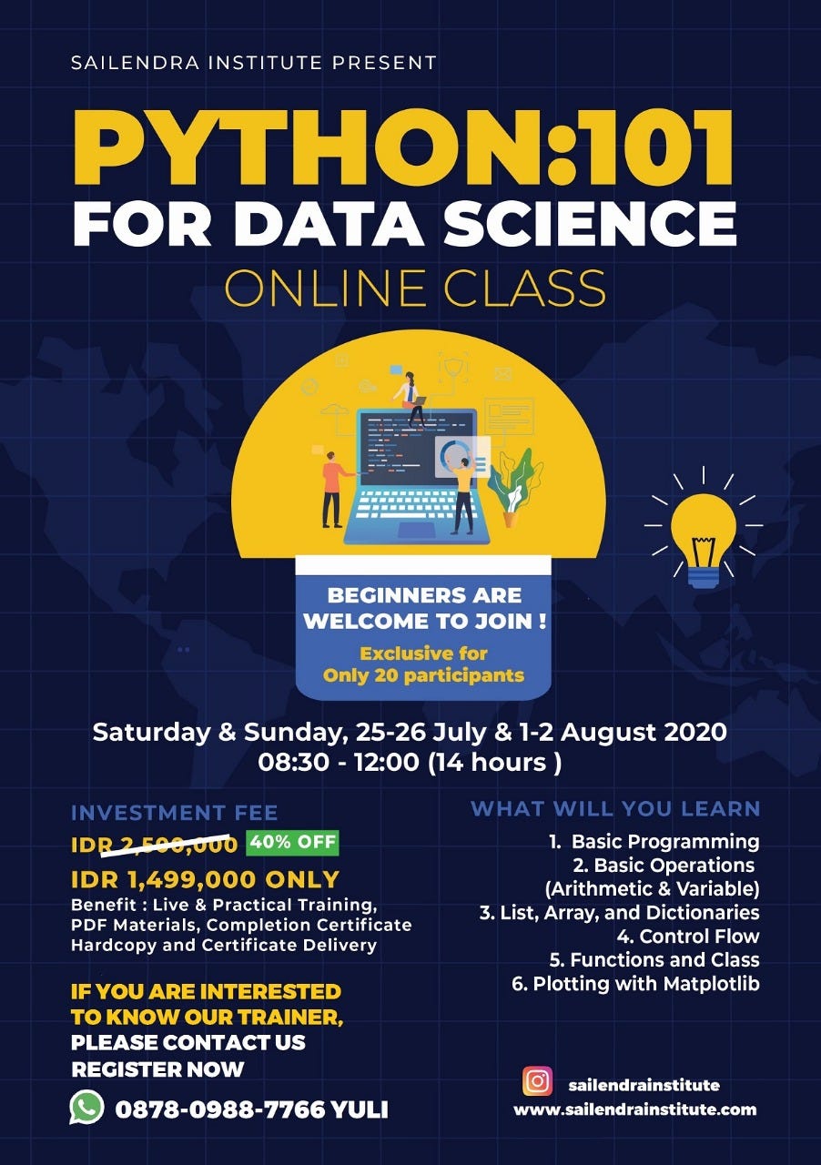 Online Training. PYTHON 101 FOR DATA SCIENCE | by Info ...