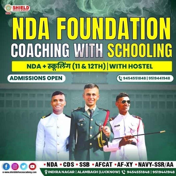 NDA coaching in UP with schooling only at Shield defence academy