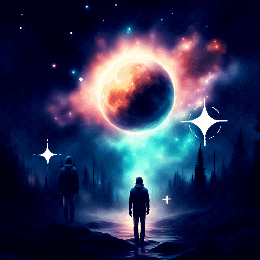 in image of the sturgeon full moon and person looking at it