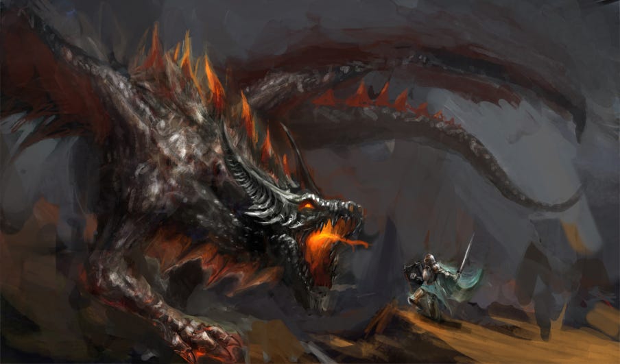 beowulf fights dragon