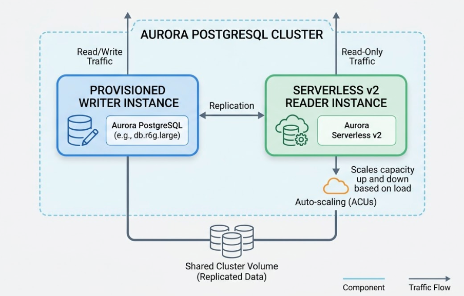 Building a Cost‑Efficient Aurora Cluster: Provisioned Writer + Serverless v2 Reader Pattern