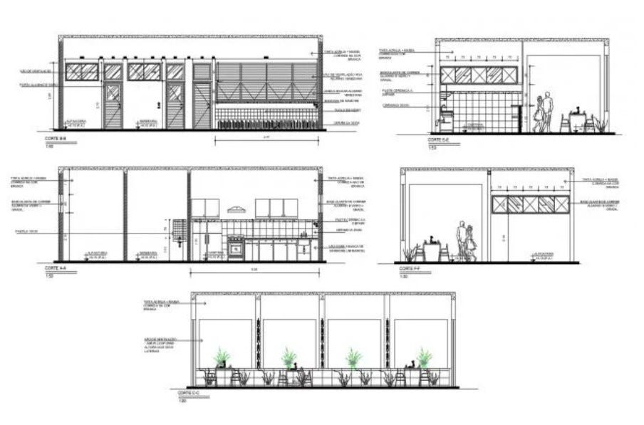 Autocad drawing of gym elevations by Cadbull Cadbull Medium