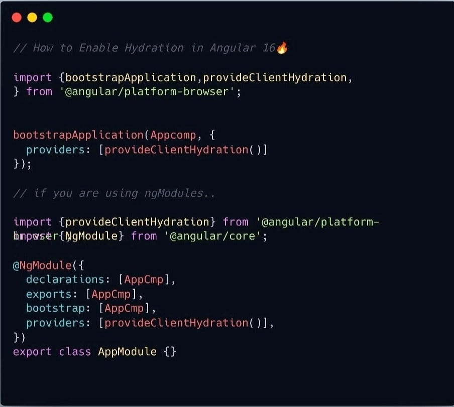 Hydration 🌊 in Angular 16 🔥 - Teja - Medium