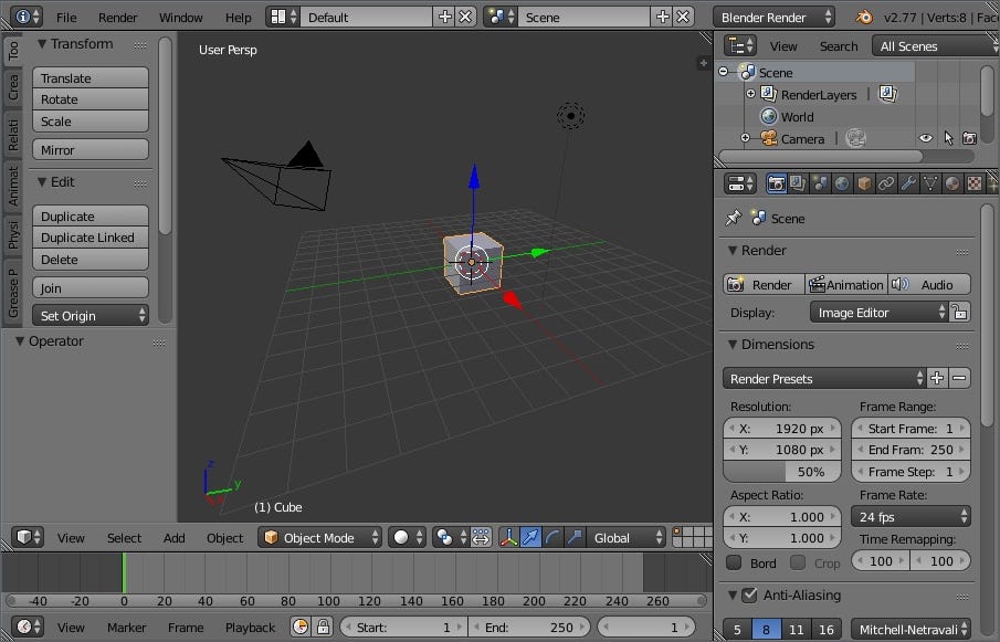 Blender is a professional, free and open-source 3D computer graphics