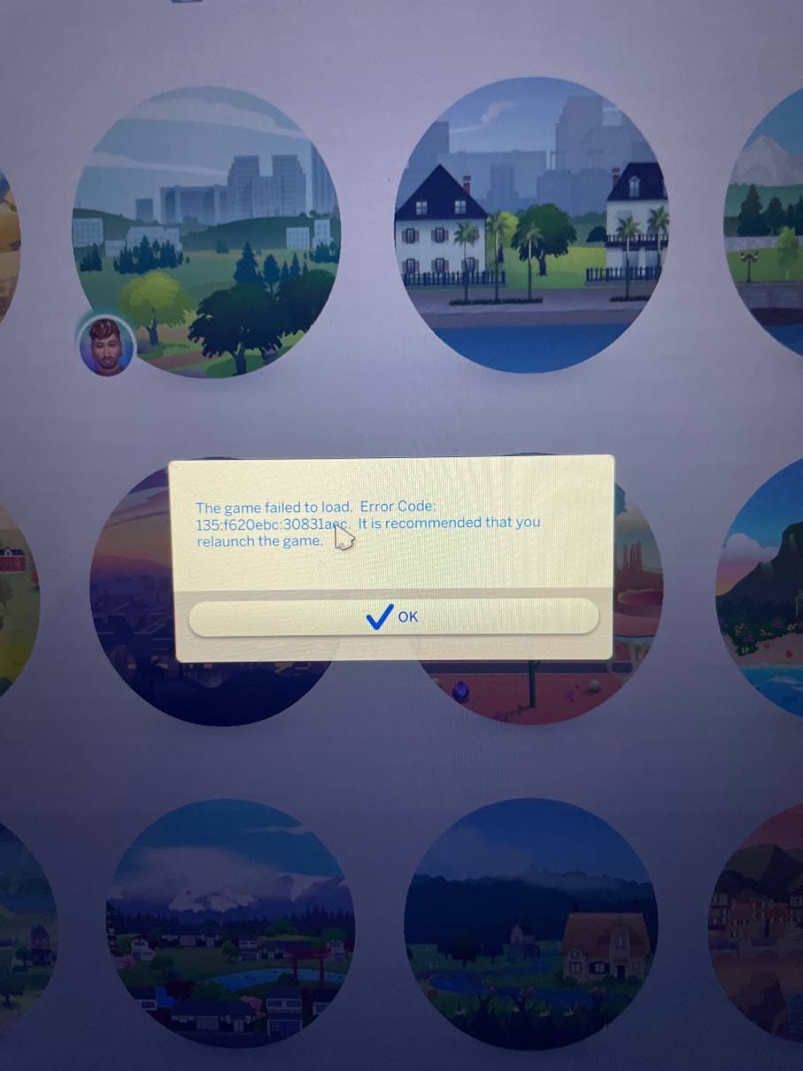 Fixed Sims 4 Error Code 135:f620ebc:30831aec.