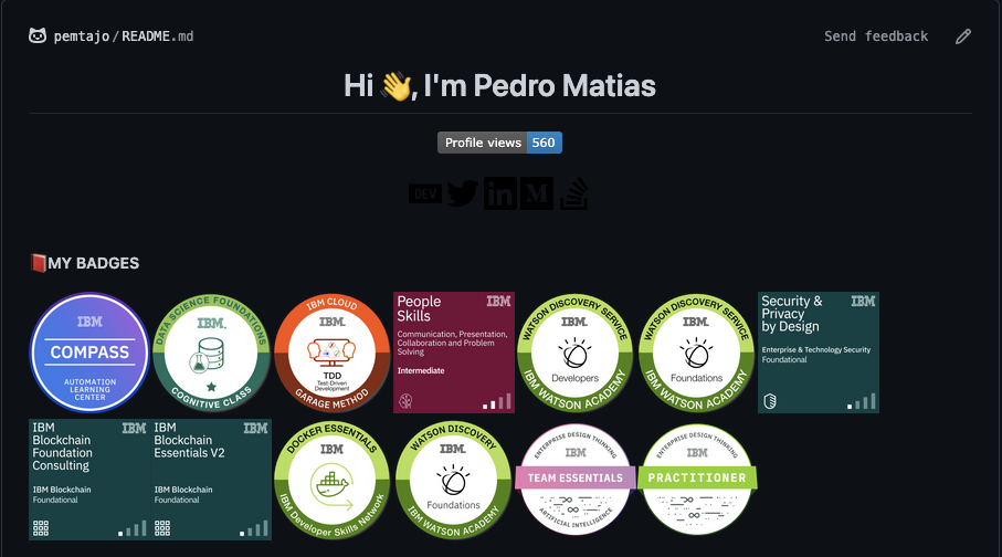 How to improve your Github profile by adding badges, by Pedro Matias de  Araujo