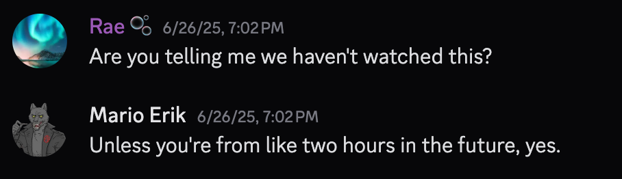 We somehow have not watched this film up to this point.