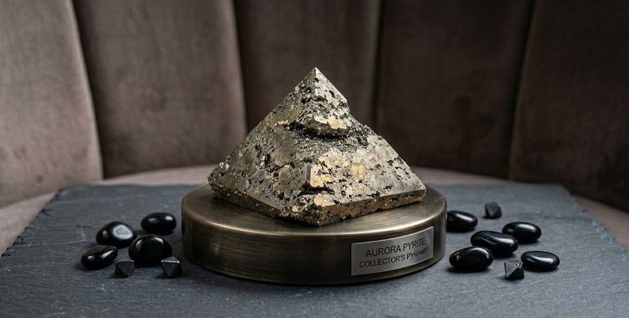 Pyrite crystal pyramid